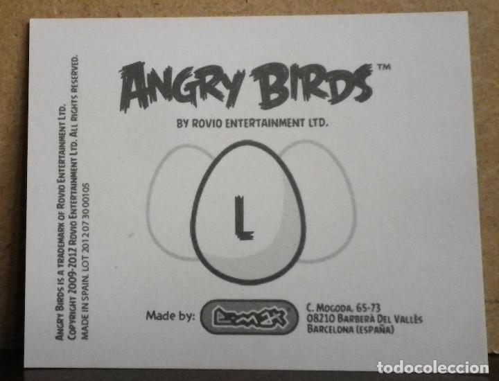 Coleccionismo cromos antiguos: Angry Birds. E-Max 2012. Cromo sin pegar Letra L - Foto 2