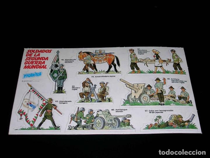 Coleccionismo Cromos antiguos: L&aacute;mina completa cromos Soldados de la Segunda Guerra Mundial, premium Phoskitos, original 1982.