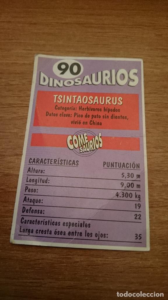 Coleccionismo cromos antiguos: CROMO DINOSAURIOS N&ordm; 90- COME SAURIOS - Foto 2