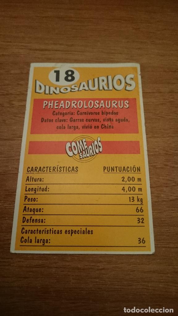 Coleccionismo cromos antiguos: CROMO DINOSAURIOS N&ordm; 18 COME SAURIOS - Foto 2