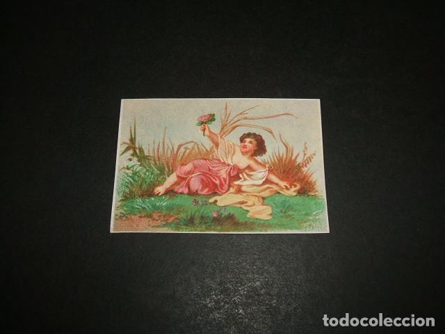 Coleccionismo cromos antiguos: MUJER EN EL CAMPO CROMO SIGLO XIX - Foto 1