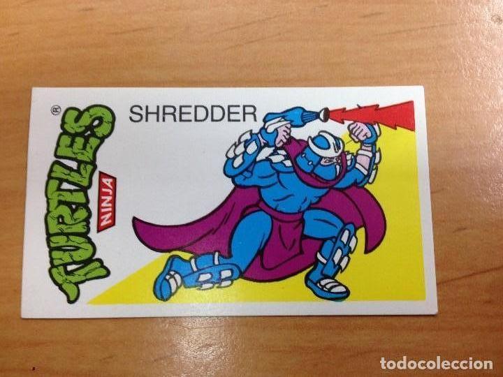 Coleccionismo Cromos antiguos: CROMO ADHESIVO TURTLES NINJA SHREDDER CON TRASERA NO PANRICO NO CROPAN NO BIMBO