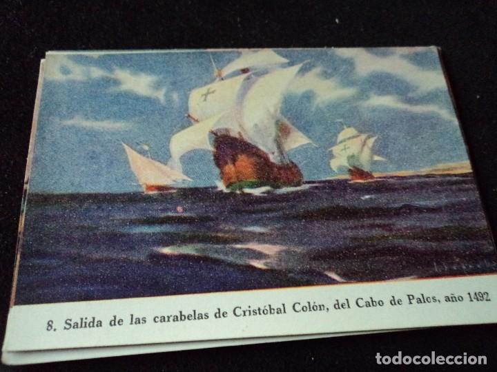 Collectionnisme Cartes &agrave; collectionner anciennes: SALIDA DE CARABELAS COLON CROMO 8 PUBLICIDAD JARABE Y VINO DESCHIENS SELLO DE COLEGIO IBERICO