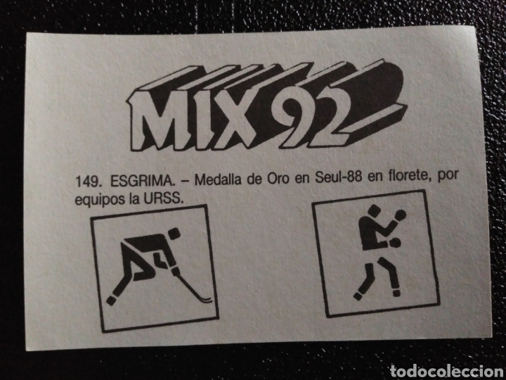 Coleccionismo cromos antiguos: Mix 92 n&ordm; 149 esgrima - Foto 2