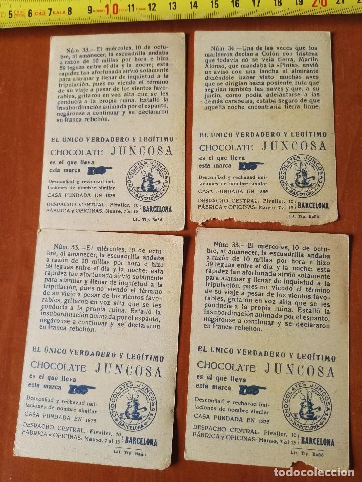 Coleccionismo cromos antiguos: 4 Cromos Cristobal Colon de Chocolates Juncosa - Foto 2