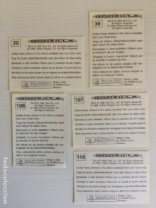 Coleccionismo cromos antiguos: Lote 5 cromos de Godzilla Panini 1998 - Foto 4