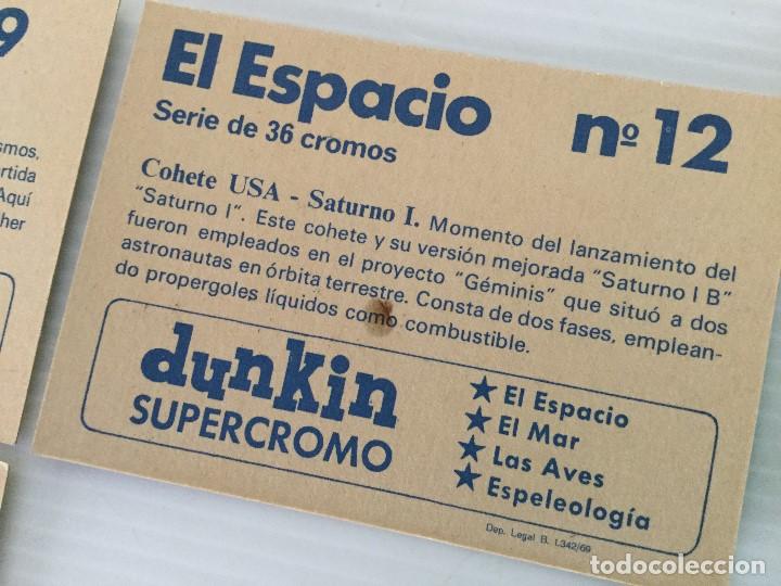 Coleccionismo cromos antiguos: Lote 3 cromos Dunkin Supercromo El Espacio 1969 - Foto 7
