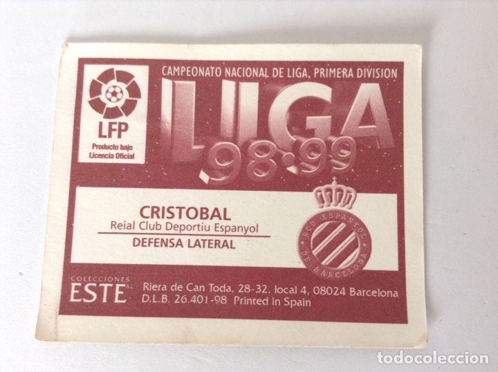Coleccionismo cromos antiguos: Liga 98-99 Cristobal - Foto 2