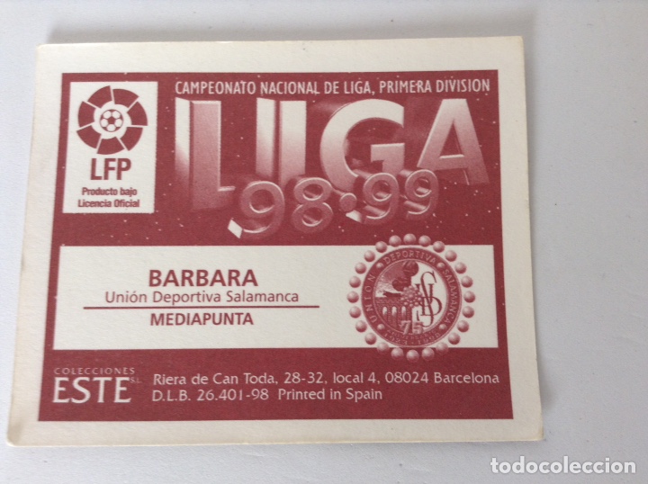 Coleccionismo cromos antiguos: Liga 98-99 B&aacute;rbara - Foto 2