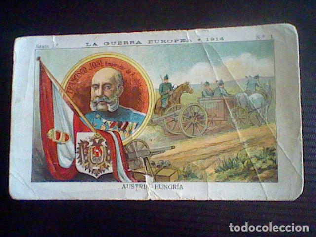 Coleccionismo Cromos antiguos: militaria Gran Guerra Europea 1914 promocional chocolate Amatller n&ordm; 1 SOBADO