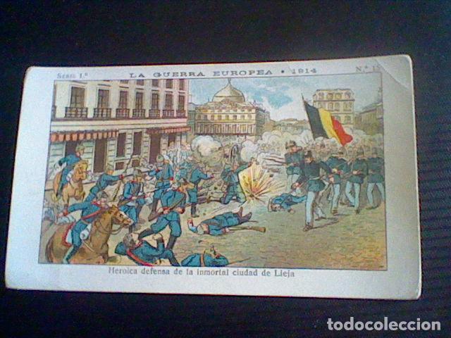 Coleccionismo Cromos antiguos: militaria Gran Guerra Europea 1914 promocional chocolate Amatller n&ordm; 15 DEFENSA CIUDAD LIEJA