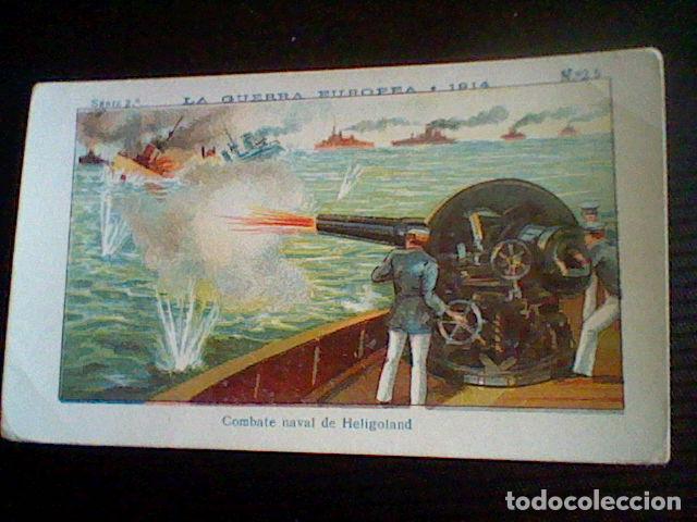 Coleccionismo Cromos antiguos: militaria Gran Guerra Europea 1914 promocional chocolate Amatller n&ordm; 25 COMBATE HELIGOLAND