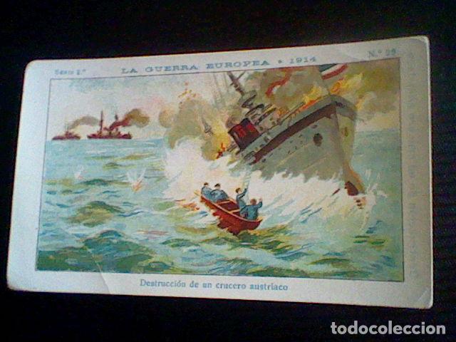 Coleccionismo Cromos antiguos: militaria Gran Guerra Europea 1914 promocional chocolate Amatller n&ordm; 29 CRUCERO AUSTRIACO