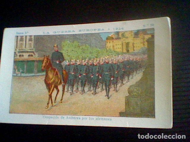 Coleccionismo Cromos antiguos: cromo militaria Gran Guerra Europea 1914 promocional chocolate Amatller n&ordm; 50 ocupacion Amberes