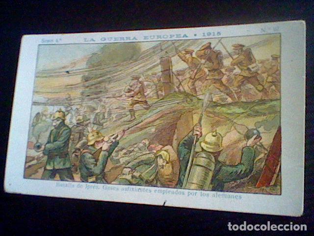 Coleccionismo Cromos antiguos: cromo militaria Gran Guerra Europea 1914 promocional chocolate Amatller n&ordm; 67 batalla Ipres