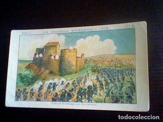 Coleccionismo Cromos antiguos: cromo militaria Gran Guerra Europea 1914 promocional chocolate Amatller n&ordm; 88 Italia toma Montenegro