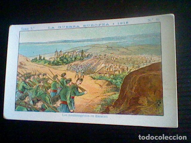 Coleccionismo Cromos antiguos: cromo militaria Gran Guerra Europea 1915 promocional chocolate Amatller n&ordm; 93 montenegrinos Escutari