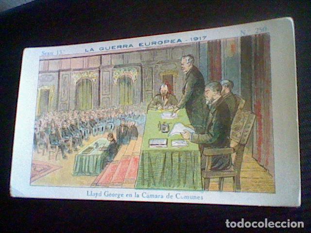 Coleccionismo Cromos antiguos: cromo militaria Gran Guerra Europea 1917 promocional chocolate Amatller n&ordm; 250 Lloyd George comunes