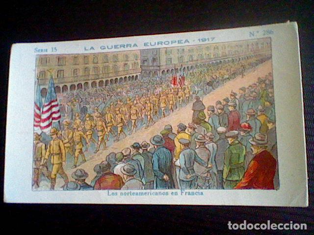Coleccionismo cromos antiguos: cromo militaria Gran Guerra Europea 1917 promocion chocolate Amatller n&ordm; 286 americanos Francia *