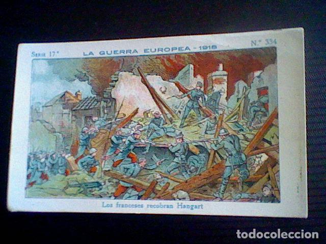 Coleccionismo Cromos antiguos: cromo militaria Gran Guerra Europea 1918 promocion chocolate Amatller n&ordm; 334 franceses Hangart *