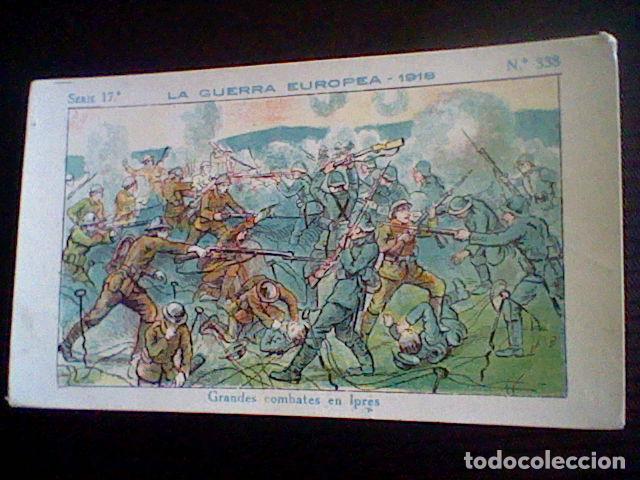Coleccionismo Cromos antiguos: cromo militaria Gran Guerra Europea 1918 promocion chocolate Amatller n&ordm; 338 Ipres combates *