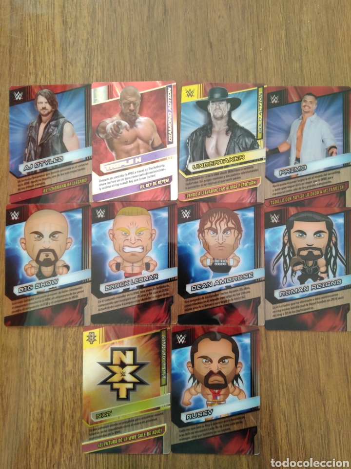 Coleccionismo cromos antiguos: Lote 10 cromos WWE. 2016. Panini. - Foto 1