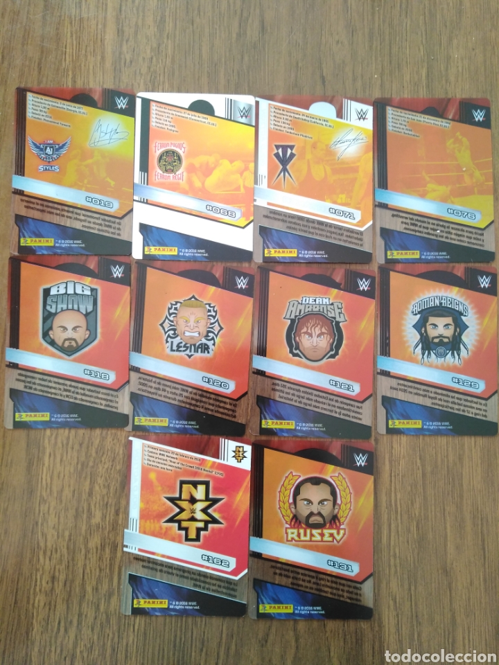 Coleccionismo cromos antiguos: Lote 10 cromos WWE. 2016. Panini. - Foto 2