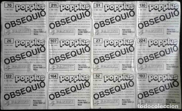 Coleccionismo cromos antiguos: L&aacute;mina con 12 cromos Popples Obsequio de Panini y TP - Foto 2