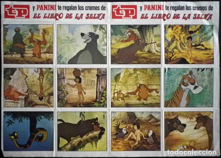 Coleccionismo cromos antiguos: L&aacute;mina con 12 cromos de El libro de la Selva Obsequio de Panini y TP - Foto 1