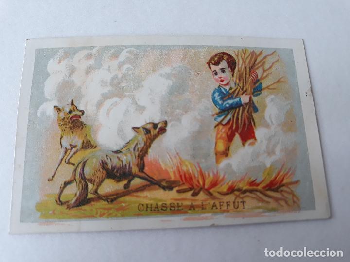 Coleccionismo cromos antiguos: Cromo siglo XIX NI&Ntilde;o y lobos - Foto 1