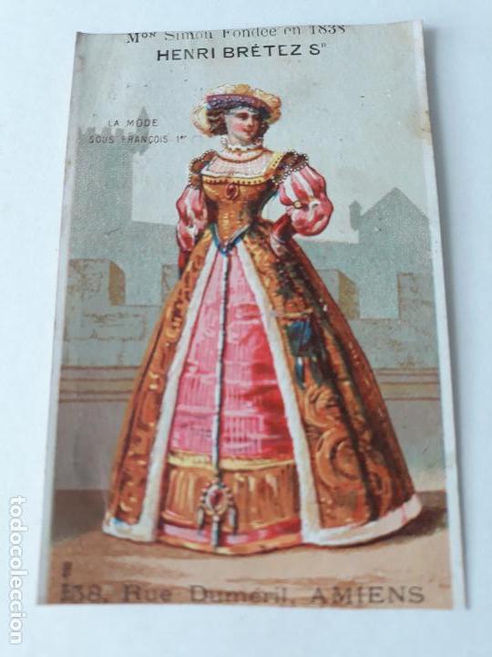 Collezionismo Figurine antiche: Cromo siglo XIX la moda en la historia dama elegante