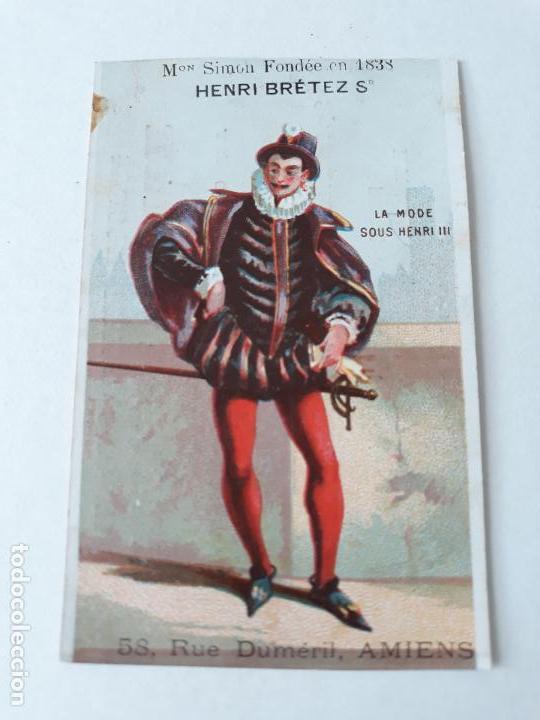 Collezionismo Figurine antiche: Cromo siglo XIX la moda en la historia caballero elegante