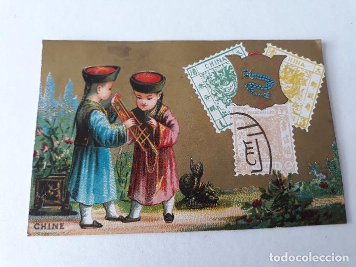 Collezionismo Figurine antiche: Cromo siglo XIX tipos y sellos de China