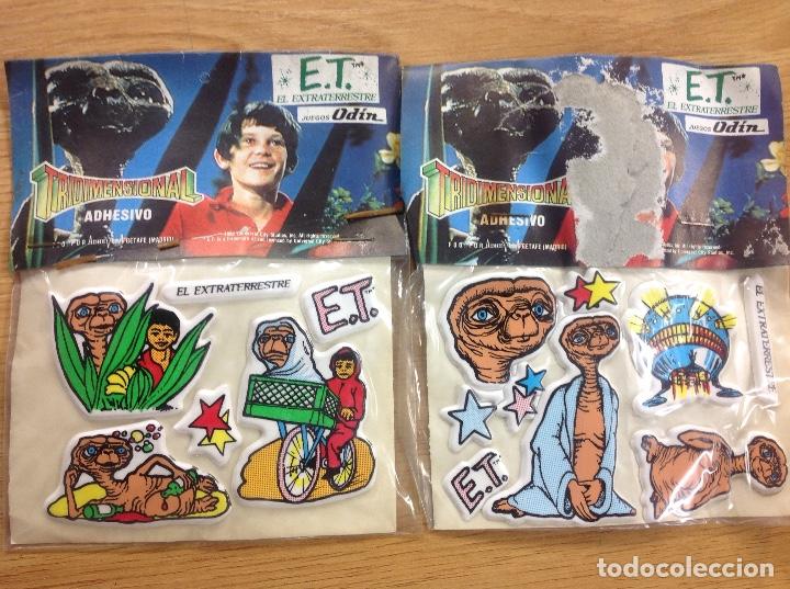 Collectable Antique Stickers: 2 RAROS ET EL EXTRATERRESTRE ODIN CROMOS TROQUELADOS TRIDIMENSIONALES ADHESIVOS PELICULA