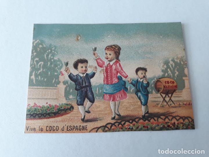 Colecionismo Cromos antigos: Ni&ntilde;os brindando cromo siglo XIX