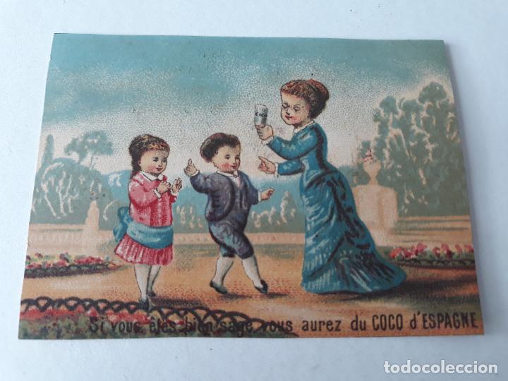 Collezionismo Figurine antiche: Ni&ntilde;os y mujer cromo siglo XIX