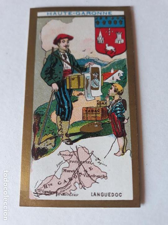Coleccionismo cromos antiguos: Francia tipo y mapa cromo siglo XIX - Foto 1