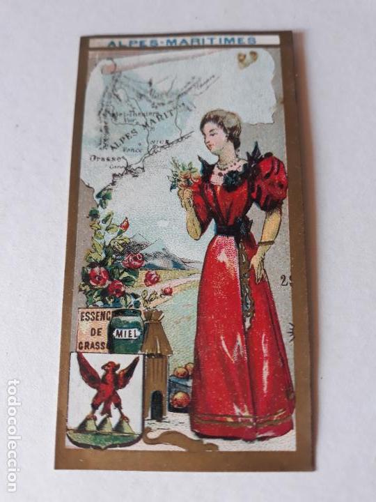 Coleccionismo cromos antiguos: Francia tipo y mapa cromo siglo XIX - Foto 1