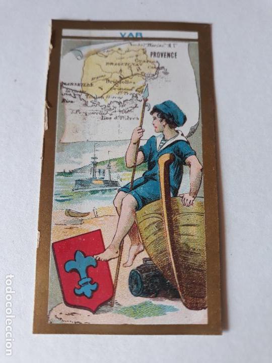 Coleccionismo cromos antiguos: Francia tipo y mapa cromo siglo XIX - Foto 1