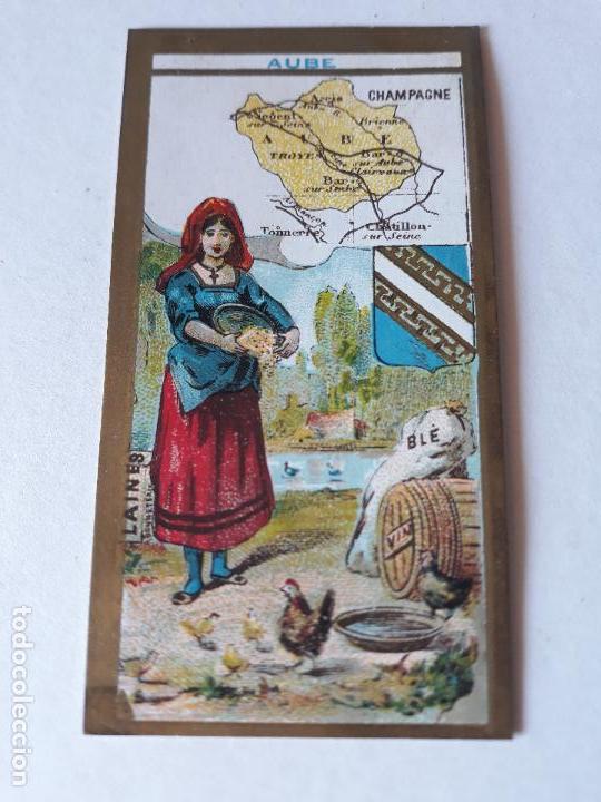 Colecionismo Cromos antigos: Francia tipo y mapa cromo siglo XIX
