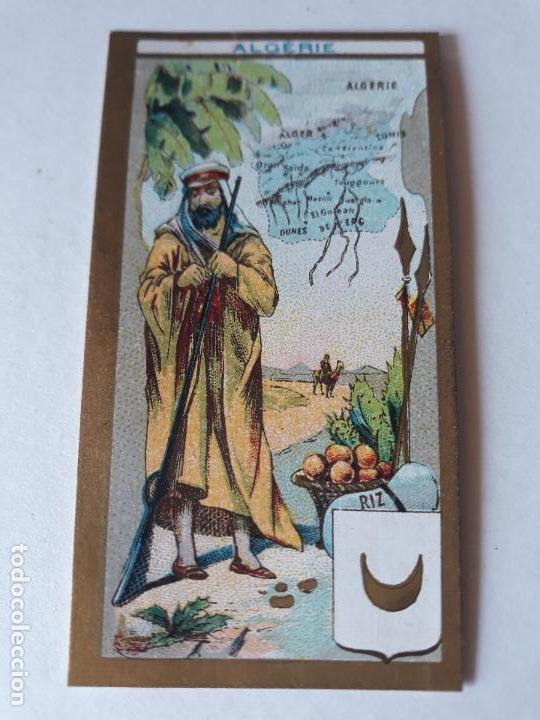 Coleccionismo cromos antiguos: ARGELIA tipo y mapa cromo siglo XIX - Foto 1