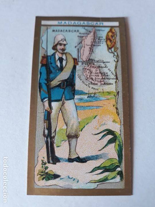 Collezionismo Figurine antiche: Madagascar tipo y mapa cromo siglo XIX