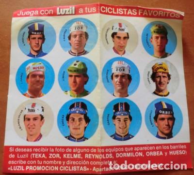 Coleccionismo cromos antiguos: CROMOS ADHESIVOS O PEGATINAS JUEGA CON LUZIL A TUS CICLISTAS FAVORITOS