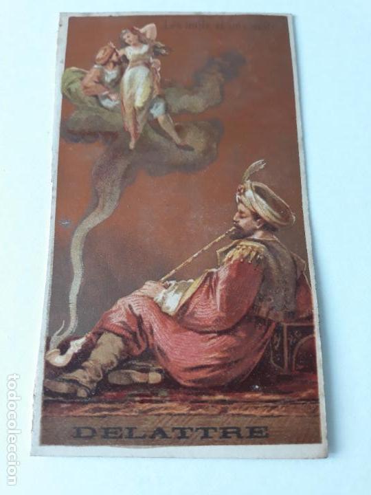 Sammeln alte Sammelbilder: Tipo arabe fumador tabaco cromo siglo XIX