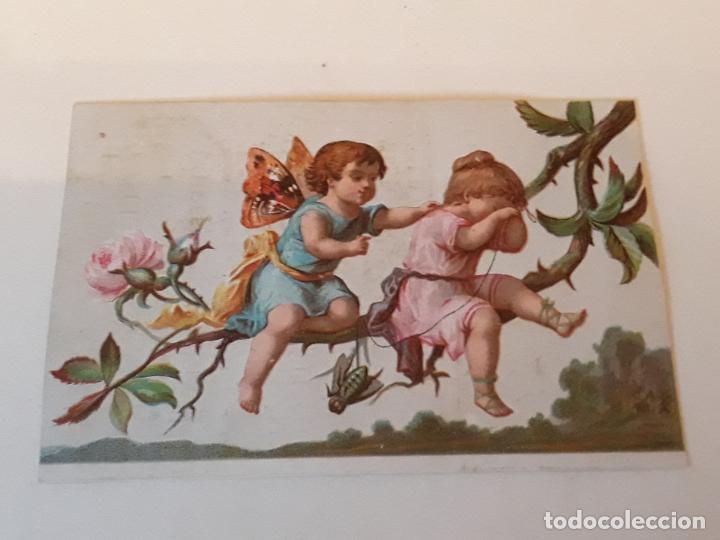 Coleccionismo cromos antiguos: Ni&ntilde;os e insectos cromo siglo XIX - Foto 1