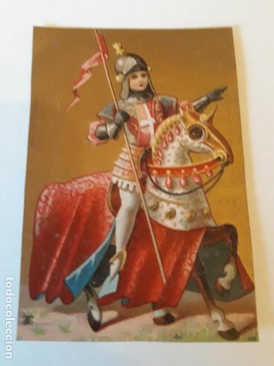 Coleccionismo cromos antiguos: Caballero medieval cromo siglo XIX