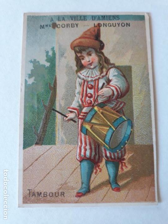 Coleccionismo cromos antiguos: Tamborilero cromo siglo XIX