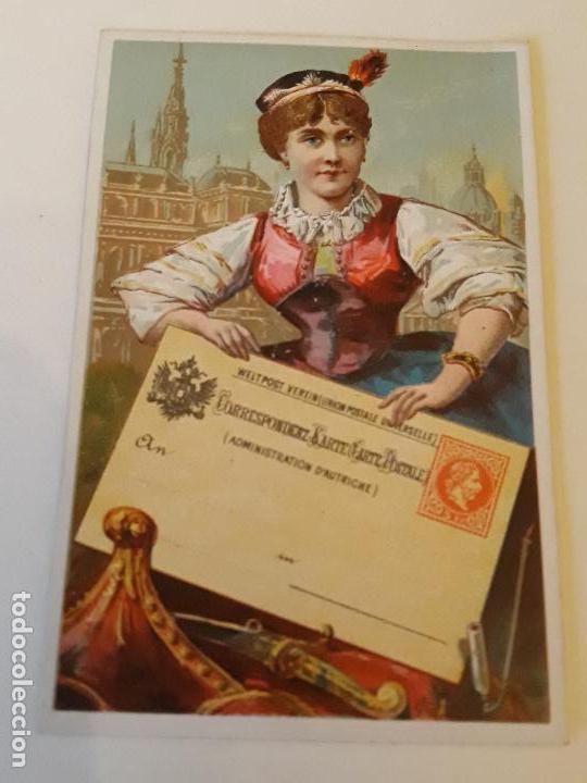Coleccionismo cromos antiguos: AUSTRIA TIPO DE MUJER Y POSTAL CROMO SIGLO XIX - Foto 1