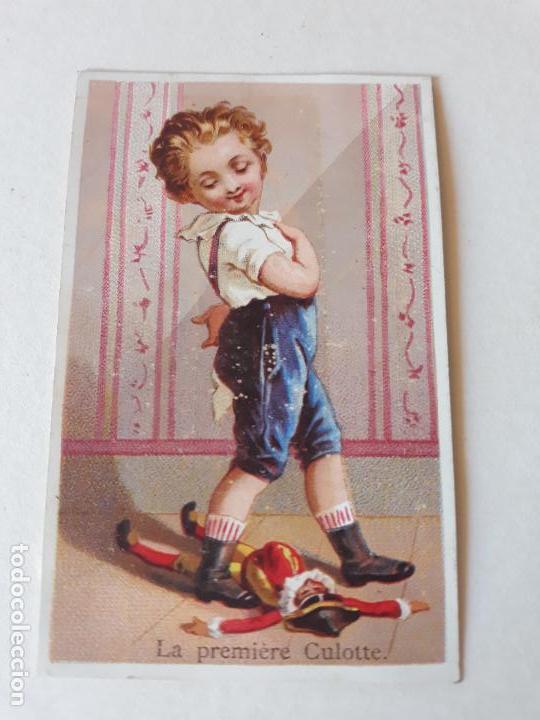 Coleccionismo cromos antiguos: NI&Ntilde;O CON MU&Ntilde;ECO CROMO SIGLO XIX