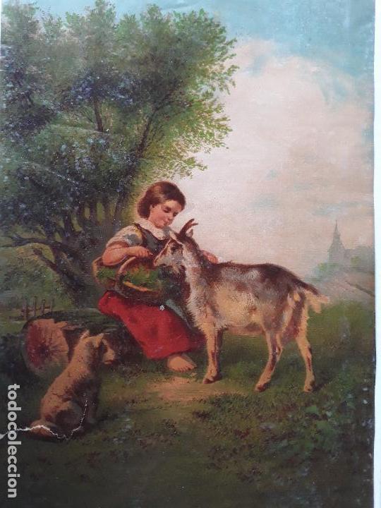 Coleccionismo cromos antiguos: PASTORA CON CABRAS CROMO SIGLO XIX - Foto 1